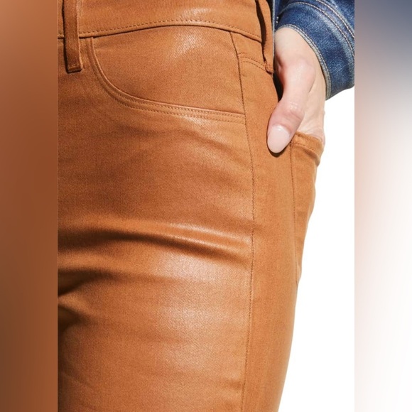 L'Agence Kendra High-Rise Coated Crop Flare Jeans in JAVA COATE - Picture 3 of 7